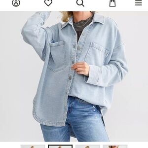 Like New Z Supply All Day Knit Denim Shirt